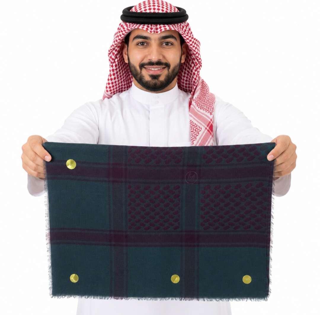 چفیه عربی قرمز مشکی اصل عمان، شیک و مدرن لوکس سنتی